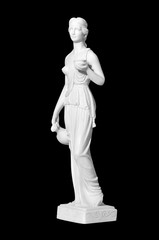 statue of a naked woman on a black background - obrazy, fototapety, plakaty