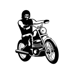 vintage motorcycle rider vector logo