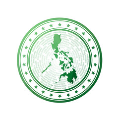 Flat low poly stamp of the Philippines. Polygonal Philippines badge. Trendy vector logo of the country.