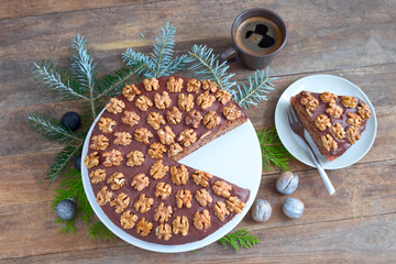 Walnuss-Kuchen für Weihnachten