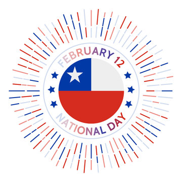 Chile national day badge. Independence from Spain in 1818. Celebrated on February 12.