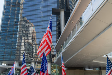Hong Kong - 29 November 2019: Peaceful march to American consulate calling for help from US President Donald Trump, by passing Hong Kong Human Rights and Democracy Act.