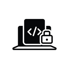 Black solid icon for refer secure 