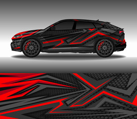 Car wrap decal design vector, custom livery race rally car vehicle sticker and tinting.