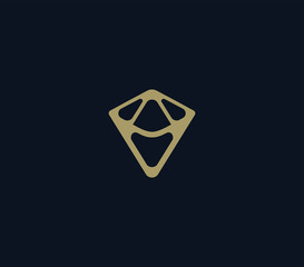 abstract diamond logo design template - logo for luxury products, hotels, boutiques, jewelry, oriental cosmetics, restaurants and fashion