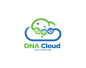 dna cloud design logo vector
