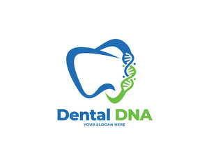 dental dna design logo vector, health design concept