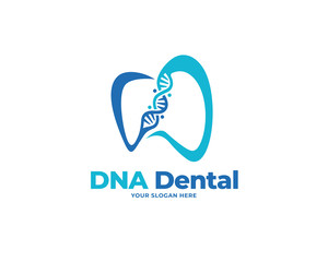 dental dna design logo vector, health design concept
