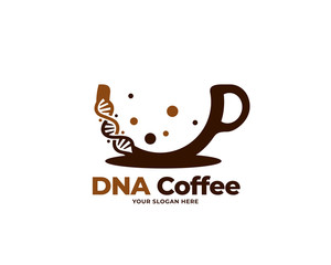 dna coffee logo vector