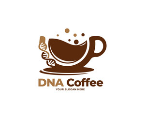 dna coffee logo vector