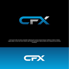 CFX initials for fitness companies, initial logos for the gym and cross fit, combined overlap logo letters