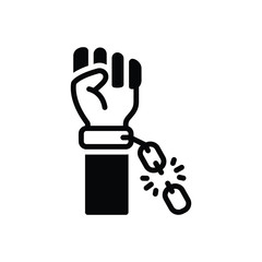 Black solid icon for independence 