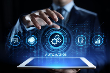 Business process automation industrial technology innovation optimisation concept.