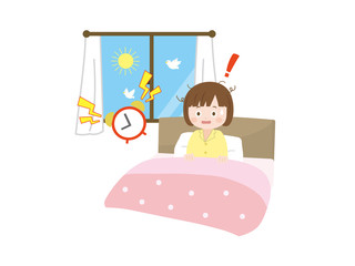 子供 女の子 起床 朝寝坊