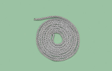 Circle grey rope on a turquise background, can fit for text \ banners \ instagram pages