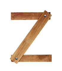 WOOD FONT ,WOODEN PLANK FONT LETTER Z