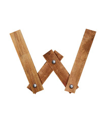 WOOD FONT ,WOODEN PLANK FONT LETTER W