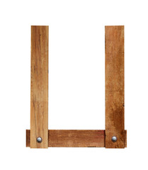 WOOD FONT ,WOODEN PLANK FONT LETTER U