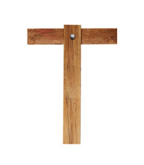 WOOD FONT ,WOODEN PLANK FONT LETTER T