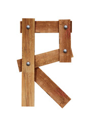 WOOD FONT ,WOODEN PLANK FONT LETTER R