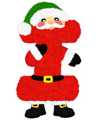 3D “Santa Claus Cartoon Character wool fur feather letter” creative decorative with Green Christmas hat,  Alphabet I isolated in white background has clipping path. Design font for Christmas concept.