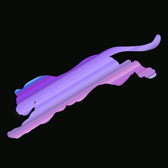 wild big cat jump, colorful gradient on black background