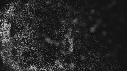 abstract  falling snow on a black background for use as a texture layer in your project. Background and texture