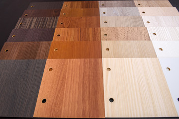 Brown and light wooden sampler close up