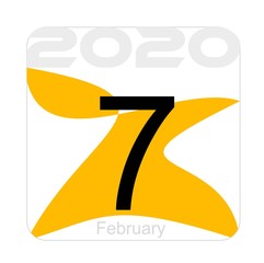 World Holiday of the Nineteenth Day of the Month Mulk calendar icon. 7 February. Vector icons illustration isolated on white background.