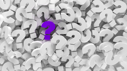 Red question mark on a background question marks. 3d illustration design abstract