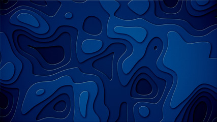 Trendy modern background and texture. Blue topographic linear background for design, abstraction with place for text