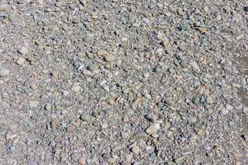 pebble background. Small stones on the seashore