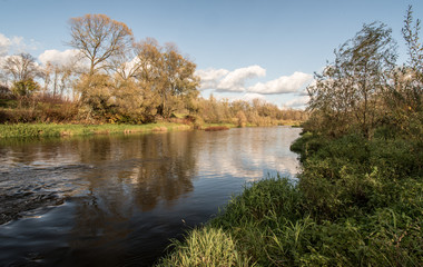 Olse river near Karvina city in Czech republic