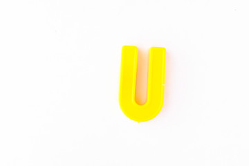 Isolated colorful letter over white background