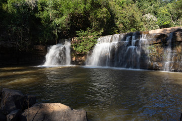 Fototapeta premium Waterfalls in the Northern Thailand National Park, Lamphun Province, Thailand.