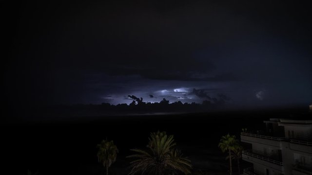 Timelapse of Thunderstorm, Lightning in Cala Millor, Llevant, Mallorca (Majorca)