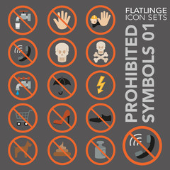 High quality colorful icons of prohibition symbols. Flatlinge are the best pictogram pack, unique design for all dimensions and devices. Vector graphic, Logo, symbol and website content.