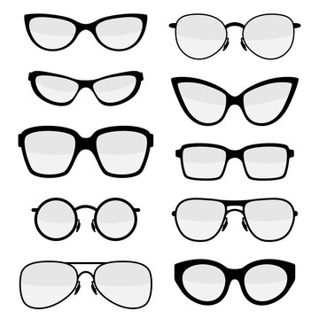 Set of stylish glasses.