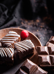 Sweets on a dark environment