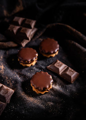 Sweets on a dark environment