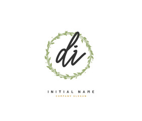 D I DI Beauty vector initial logo, handwriting logo of initial signature, wedding, fashion, jewerly, boutique, floral and botanical with creative template for any company or business.