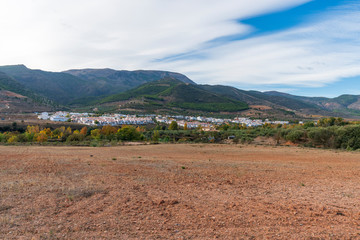 The town of La Alpujarra de Fondon, with its typical church tower