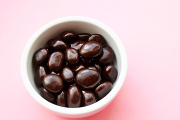 chocolate beans in a bowl