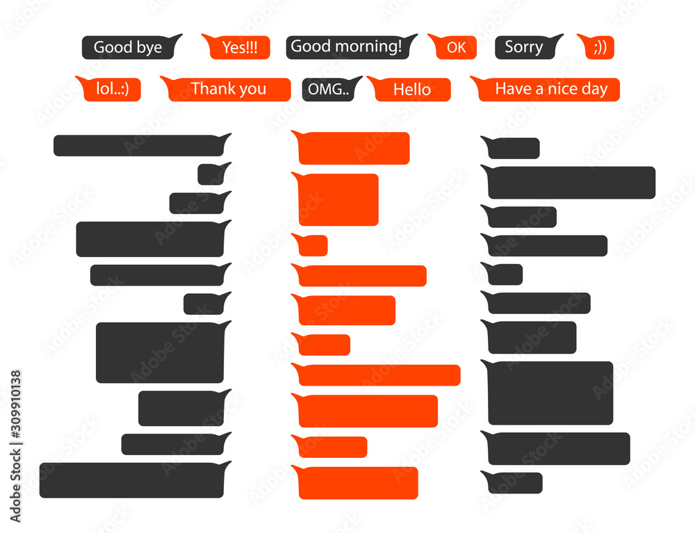 Poster messages bubbles or sms message icons. message bubbles for chat. bubbles design template for messeng