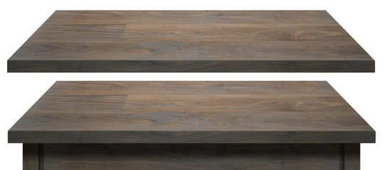 wooden tabletop or shelf isolated on white