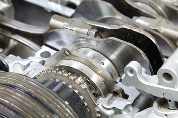 Closeup of engine. Part of car engine
