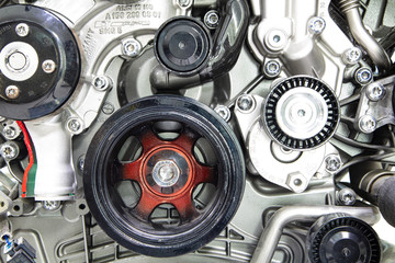 Closeup of engine. Part of car engine