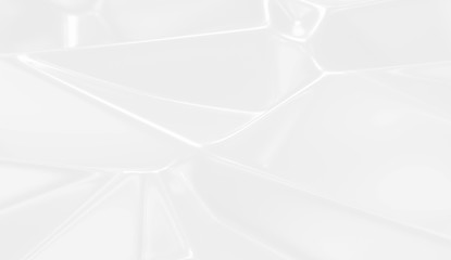 3d ILLUSTRATION, of white abstract crystal background, triangular texture, wide panoramic for wallpaper, 3d background low poly design