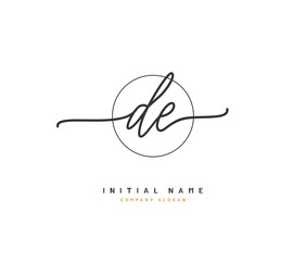 D E DE Beauty vector initial logo, handwriting logo of initial signature, wedding, fashion, jewerly, boutique, floral and botanical with creative template for any company or business.