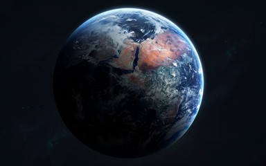 Obraz na płótnie Canvas Highly detailed Earth planet render. Elements of this image furnished by NASA